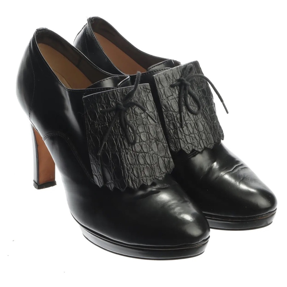 Repetto Black Garbo Lace-up Oxford Booties size 35 NWOB